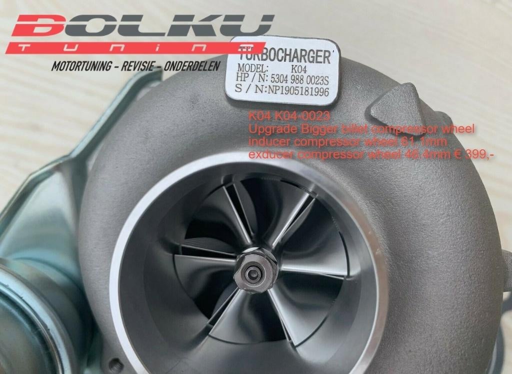 K04-022-023 Billet compressorwiel TUNING 1.8 20VT, Ophalen of Verzenden, Bolku Tuning, Info@bolku.nl, 6851TB