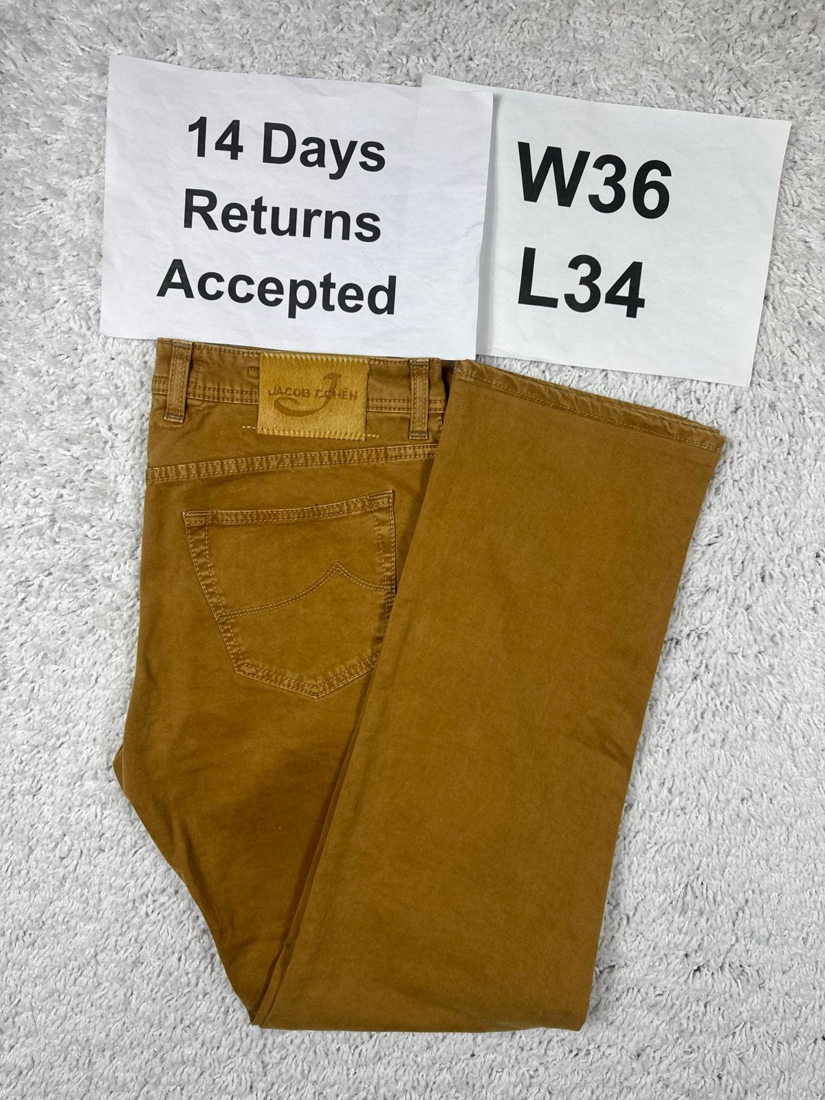 Jacob Cohën J620 Eduard Jeans Regular W36 L34 Brown Camel, W36 - W38 (confectie 52/54), Overige kleuren, Verzenden, G