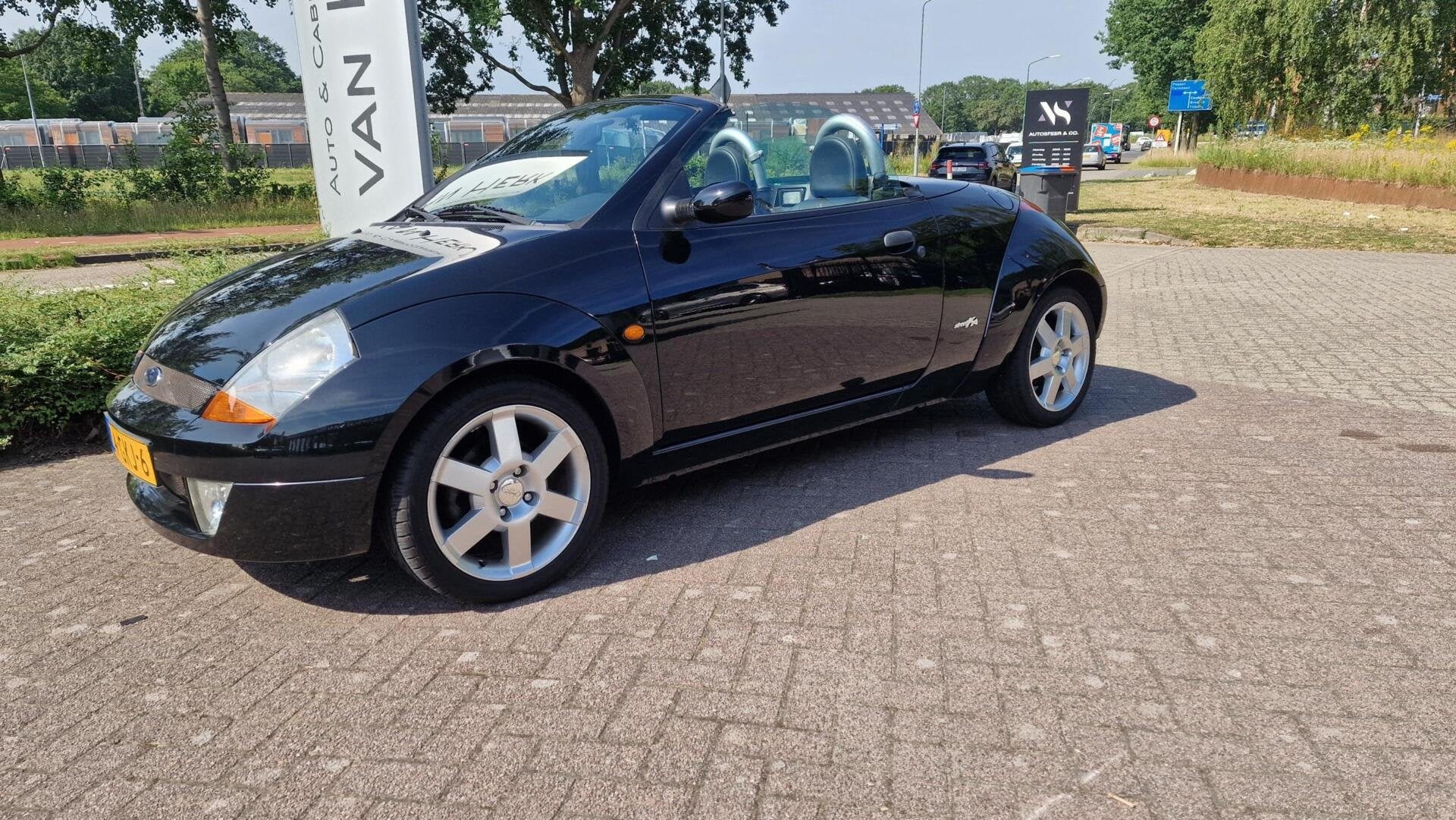 Ford Streetka 1.6/AIRCO/LM VELG. 95260KM TAXATIE rap.aanw., Gebruikt, Zwart, Leder, Bedrijf
