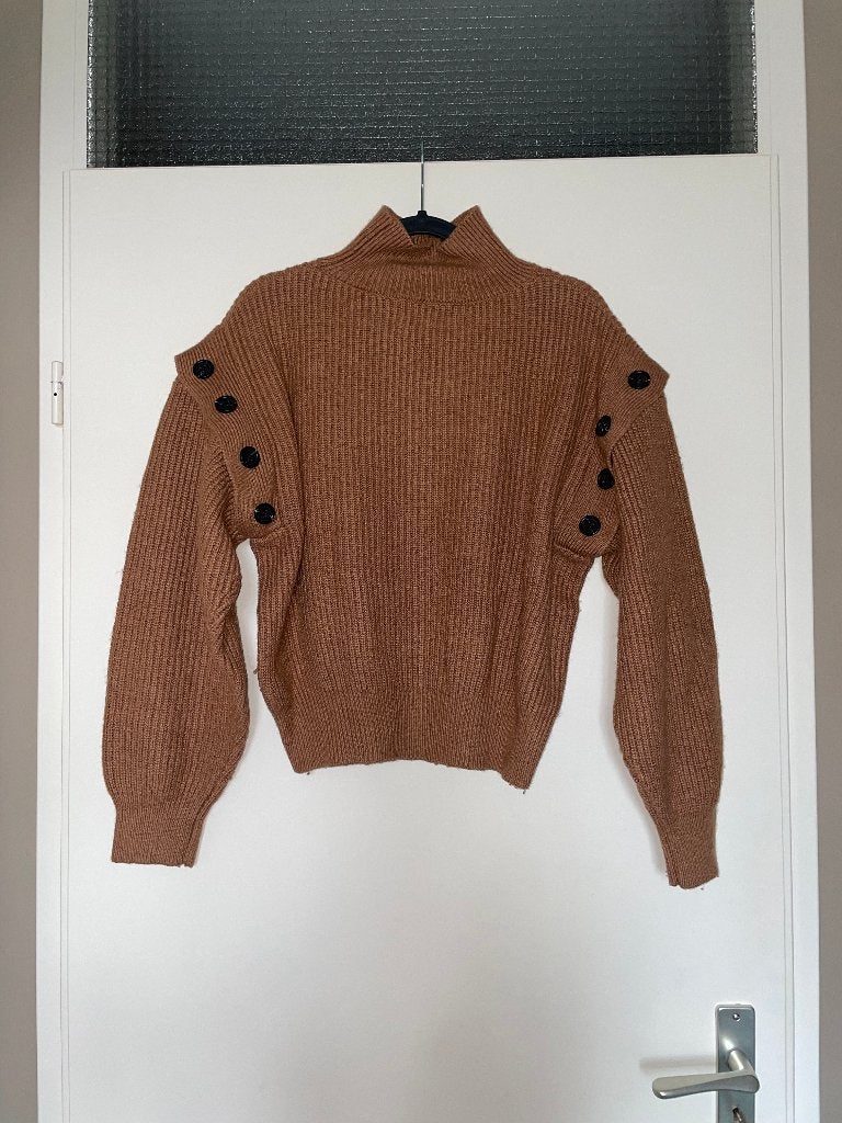MKT STUDIO bruin gebreide sweater trui / spencer mt L, Bruin, Ophalen of Verzenden, Zo goed als nieuw, Mkt studio