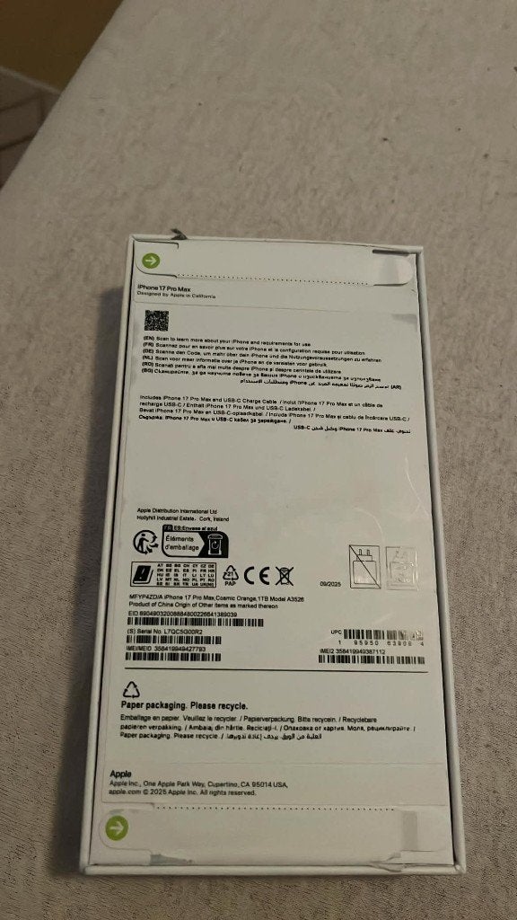 Iphone 17 Pro Max 1TB Oranje, Ophalen, Nieuw, 1 TB