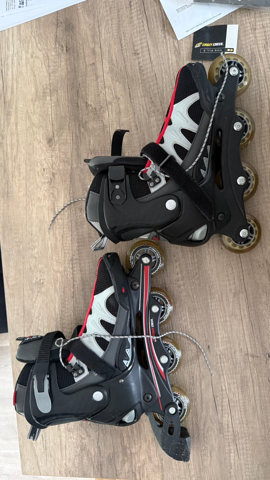 Crazy Creek S110 inline skates maat 44 amper gebruikt, Sport en Fitness, Ophalen, Zo goed als nieuw