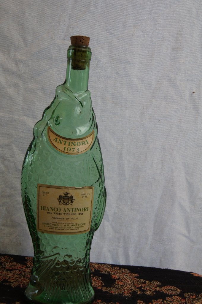 Antinori Bianco 1973 Visfles - Vintage Wijnfles, Antiek en Kunst, Antiek | Glas en Kristal, Ophalen