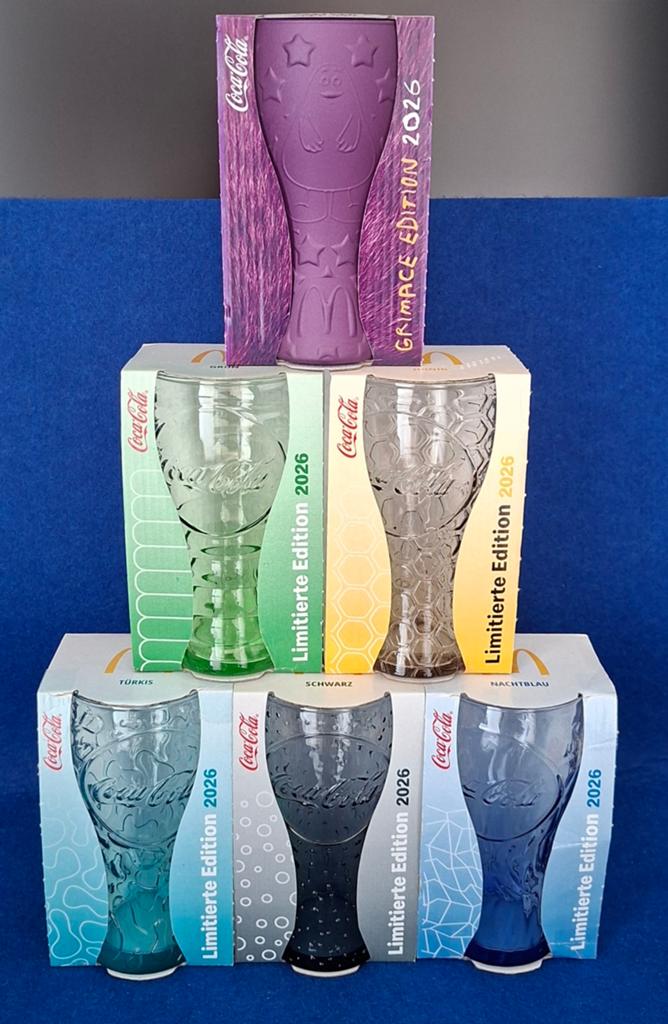 Set van 6 Coca-Cola Glazen McDonald's Limited Edition 2026, Ophalen of Verzenden, Nieuw