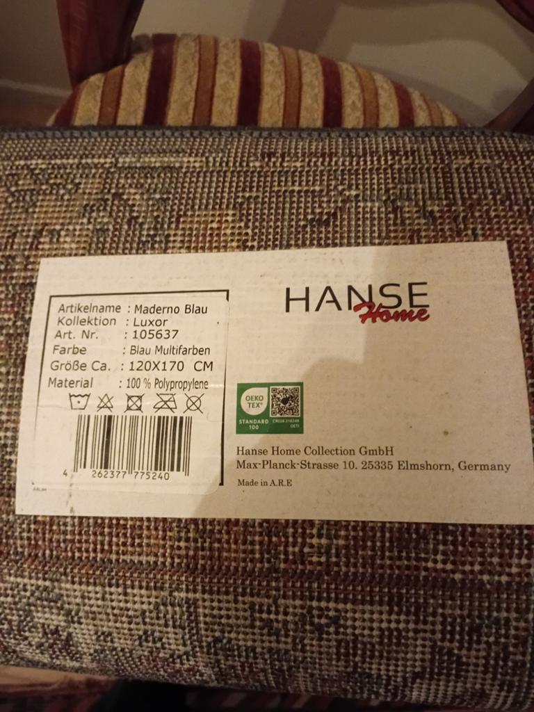 Hanse Home Vloerkleed Moderno Blauw 120x170 cm, Ophalen, 100 tot 150 cm, Zo goed als nieuw, Overige kleuren