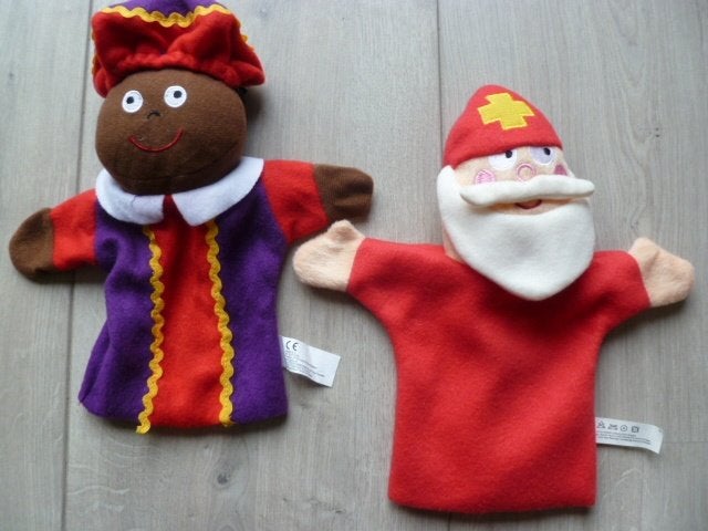 Sinterklaas en (bruine) Piet poppenkast poppen. Z.g.a.n., Diversen, Ophalen of Verzenden, Zo goed als nieuw