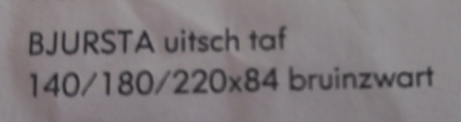 Zwarte Uitschuifbare Eettafel - BJURSTA (IKEA), Ophalen, Gebruikt, 200 cm of meer, 50 tot 100 cm