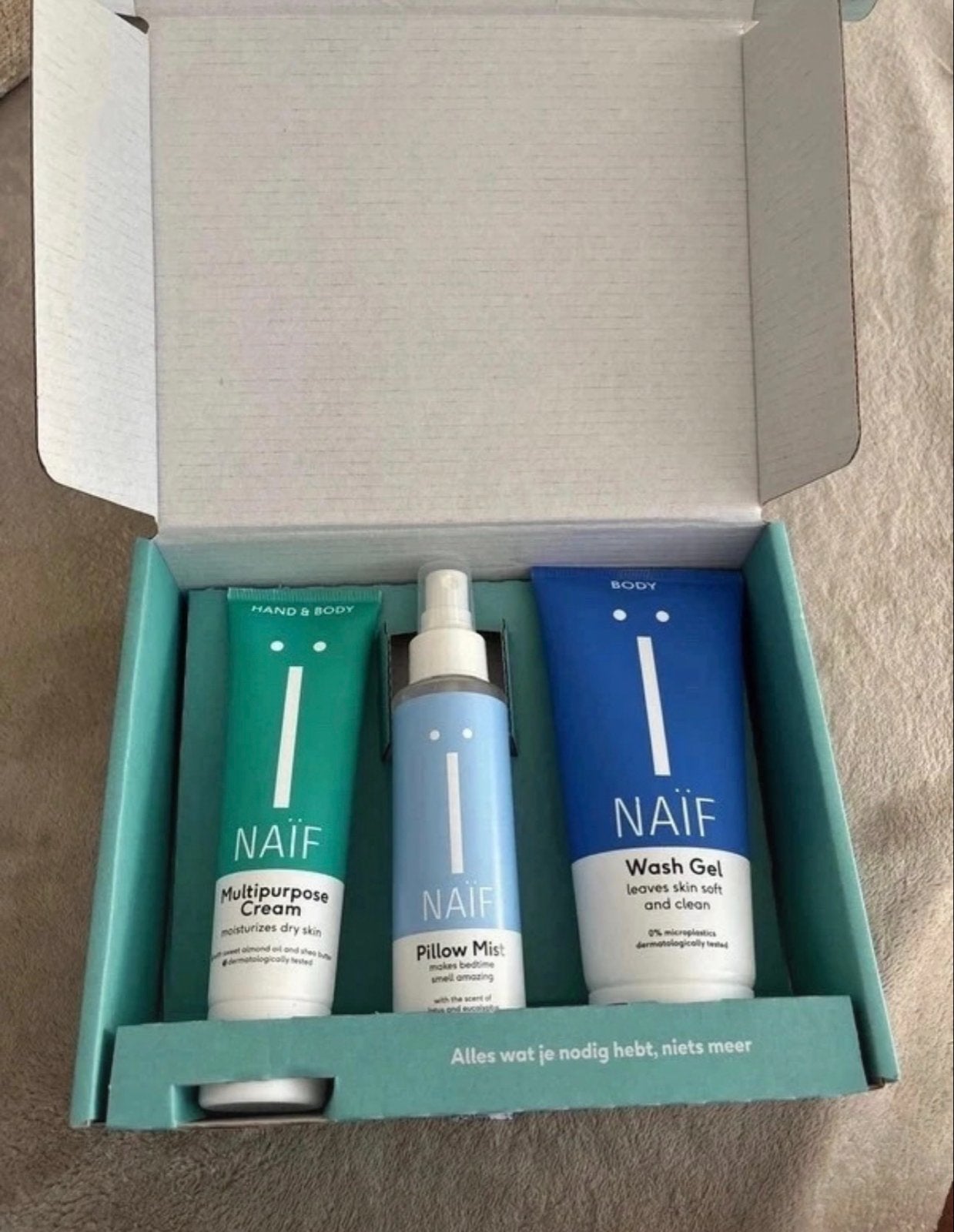 NAÏF Ontspanningspakket: Crème, Pillow Mist, Wash Gel, Verzenden, Nieuw, Overige typen