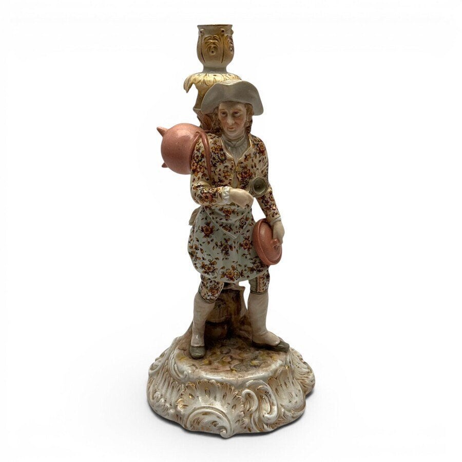 19e eeuwse porseleinen kandelaar, Antiek en Kunst, Ophalen of Verzenden, Keramiek of Aardewerk