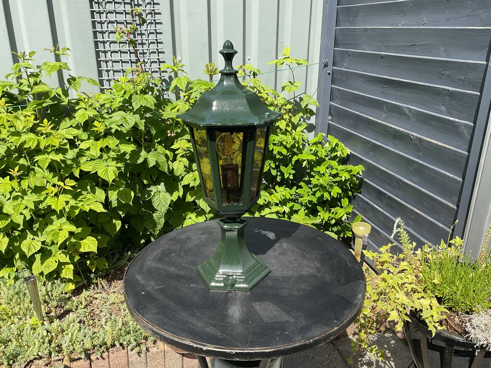 Antieke Groene Buitenlamp - Tuinverlichting, Ophalen of Verzenden