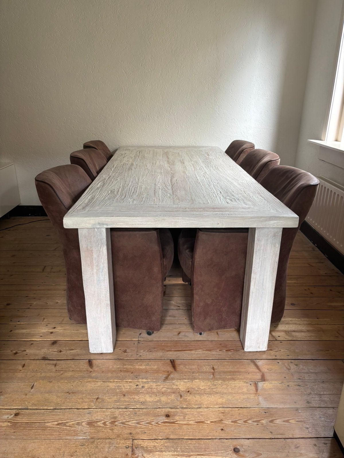 Complete eethoek voor 6 personen. Indonesisch teak., Ophalen