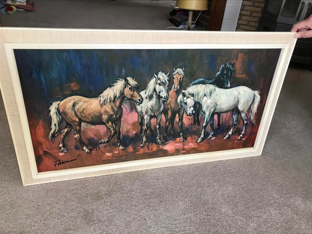 Van heinrich faust olie druk op doek, Ophalen, Zo goed als nieuw, Schilderij, 75 cm of meer