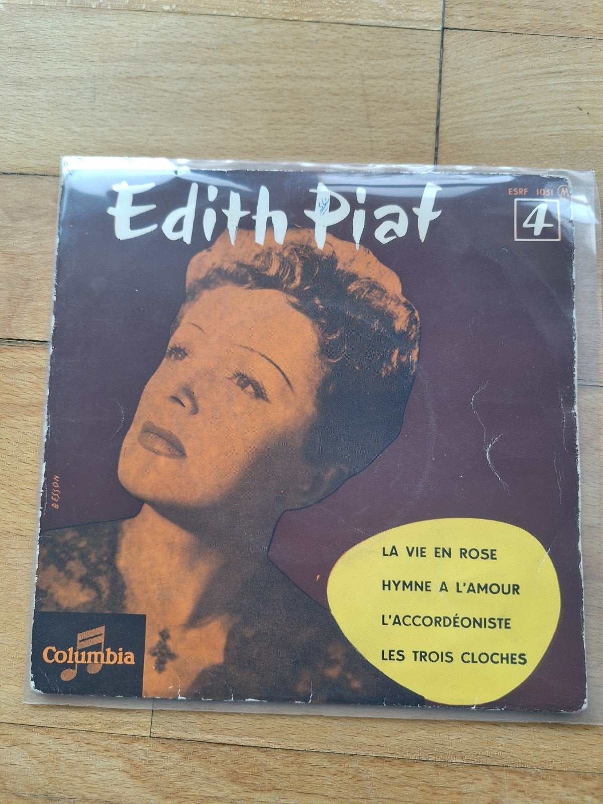 Edith Piaf - La Vie En Rose EP (Columbia ESRF 1051), Cd's en Dvd's, Vinyl Singles, Originele persing, Ophalen of Verzenden, Gebruikt