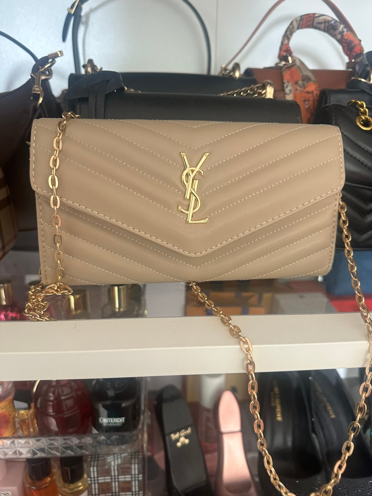 Tas, Ophalen of Verzenden, Nieuw, Beige, Schoudertasje