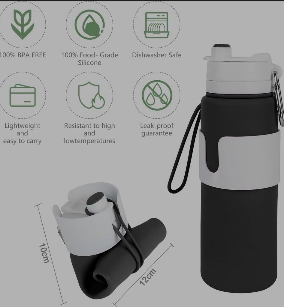 -nieuw- opvouwbare siliconen waterfles 750ml -nieuw-, Ophalen of Verzenden, Nieuw