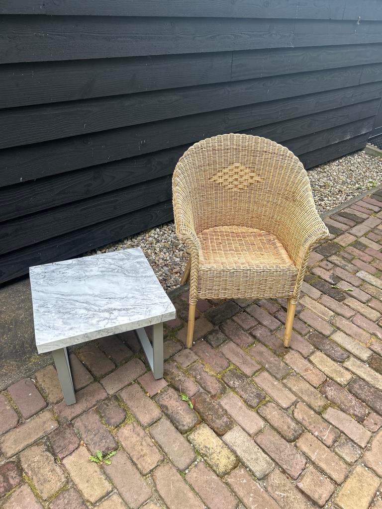 Rieten Stoel  en tafeltje. Gratis afhalen, Tuin en Terras, Ophalen, Gebruikt