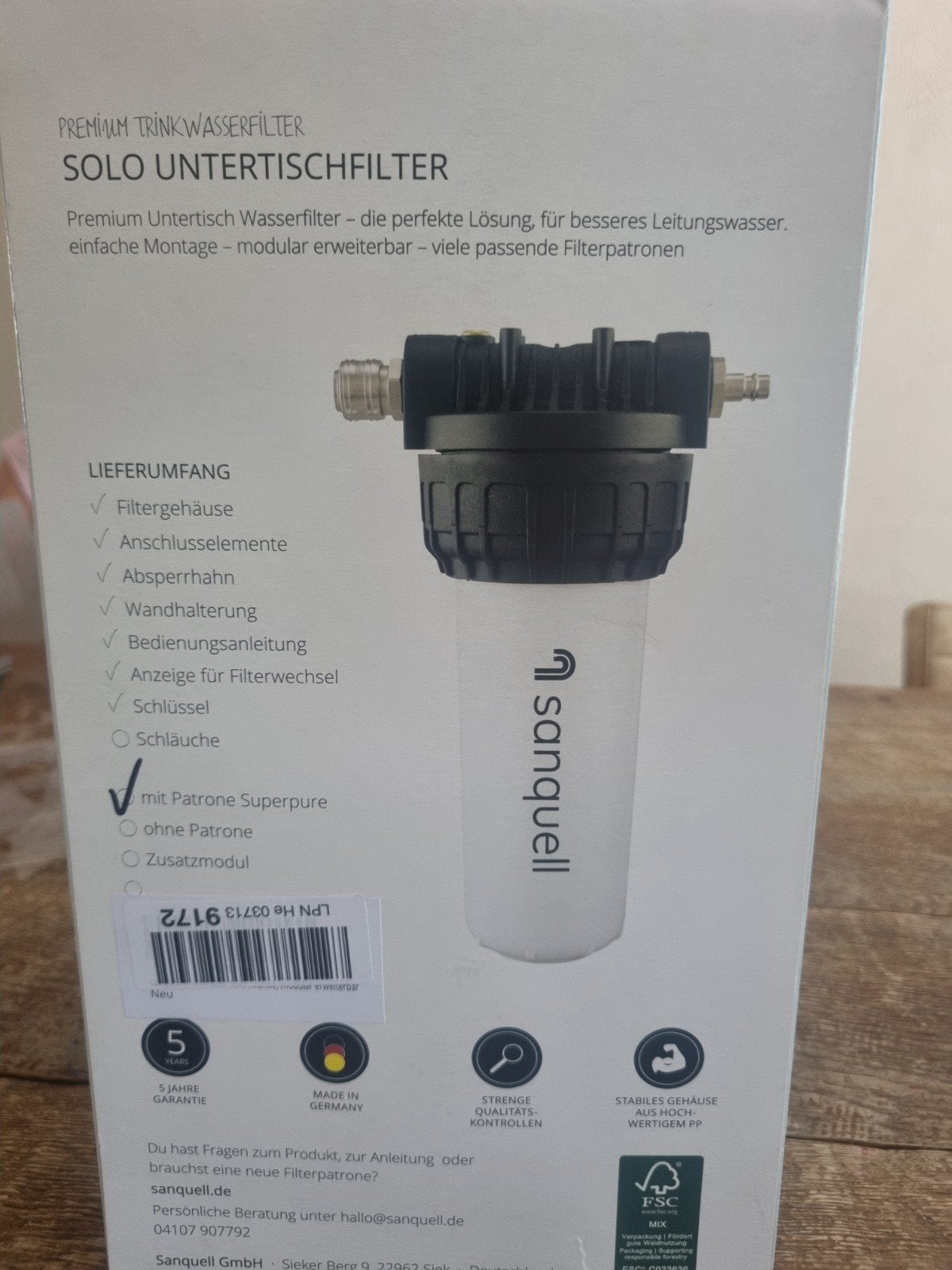 Sanquell Solo Ondertafel Waterfilter - Premium Kwaliteit, Huis en Inrichting, Keuken | Complete keukens, Ophalen of Verzenden