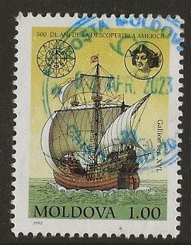 Moldavie 10, schip Columbus, Verzenden, Overige landen, Gestempeld