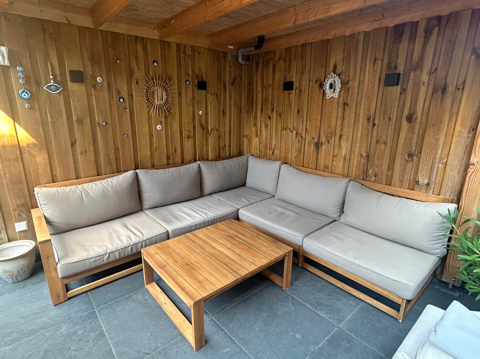 Loungeset van acaciahout, Ophalen, Zo goed als nieuw