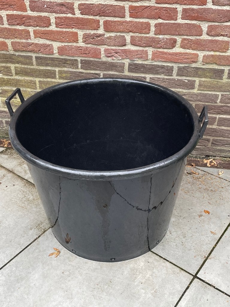 Boom Kuip. Zwart,  Hoog 52 cm. Met Afwatering. 130 liter, Tuin en Terras, Ophalen, Kunststof, Gebruikt, Rond