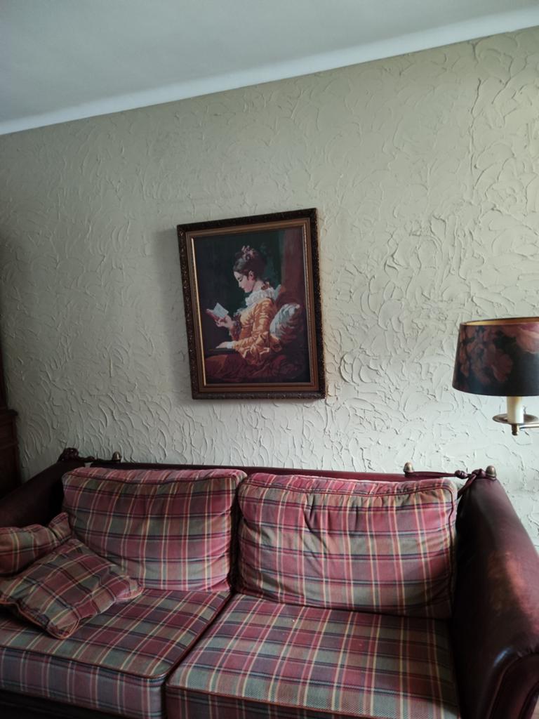 Mooi groot geborduurd schilderij, Antiek en Kunst, Kunst | Schilderijen | Klassiek, Ophalen of Verzenden