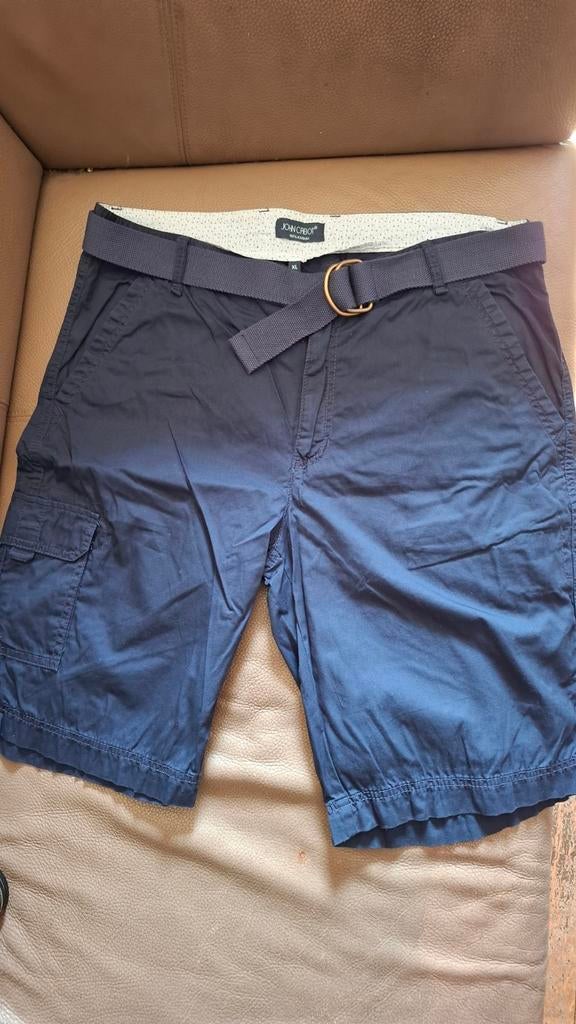 John Cabot korte cargobroek xl, met ceintuur., Kleding | Heren, Broeken en Pantalons, Blauw, Ophalen of Verzenden, John Cabot