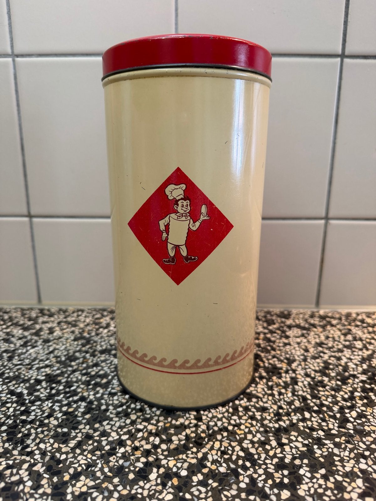 Vintage Beschuitbus 'Beschuit Bolletje' met Chef-kok, Ophalen of Verzenden, Gebruikt, Overige