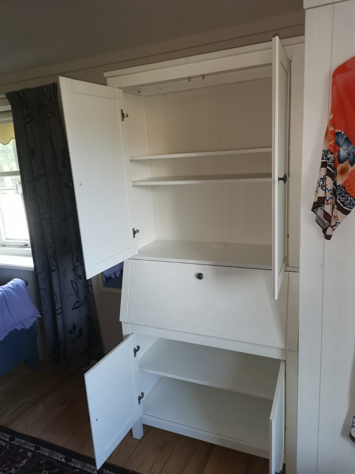 Witte secretaire kast met opbergruimte, Ophalen, Gebruikt