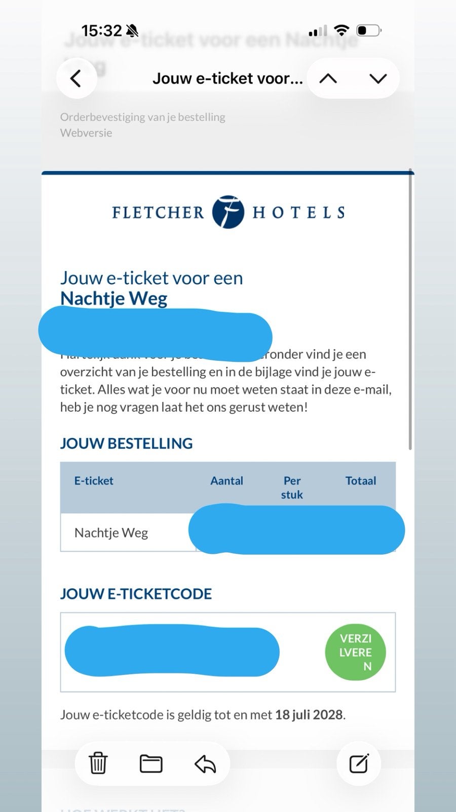 Fletcher Voucher, Twee personen, 1 overnachting