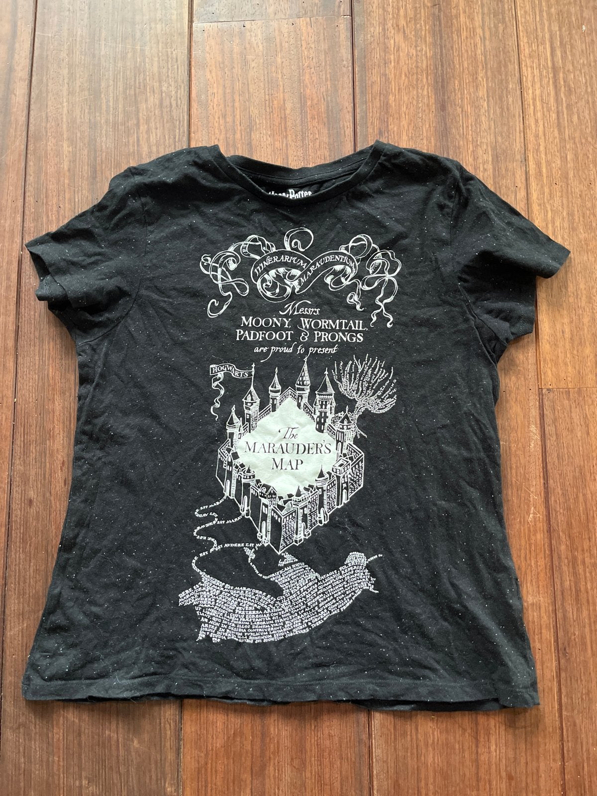 Harry Potter Marauder's Map T-shirt - Maat S, Zwart, Ophalen of Verzenden, Korte mouw, Maat 36 (S)