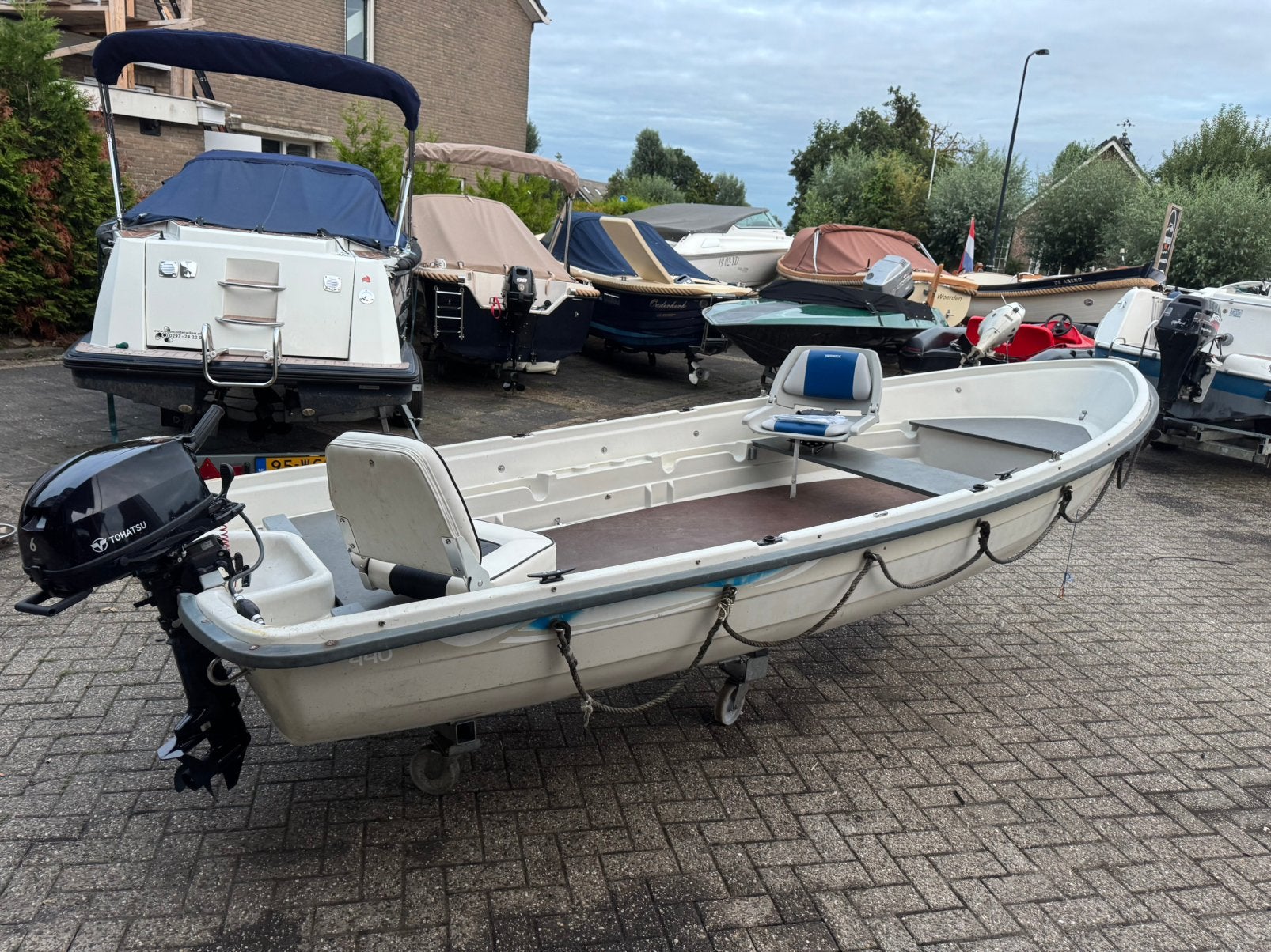 Terhi 440 open boot met zo goed als nieuwe tohatsu 4-takt, Watersport en Boten, Kunststof, Tot 10 pk, Viertaktmotor, 6 pk