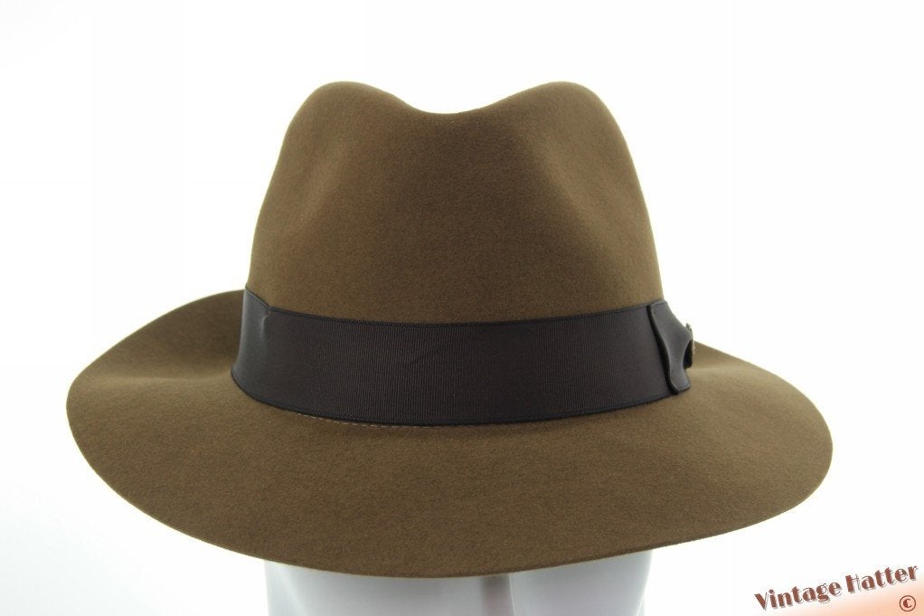 Vintage Gleufhoed Indiana Jones kaki bruin vilt 58 als nieuw, Hoed, Ophalen of Verzenden, 58 of 59 cm (L, 7¼ of ⅜ inch), Indiana Jones - Authentic