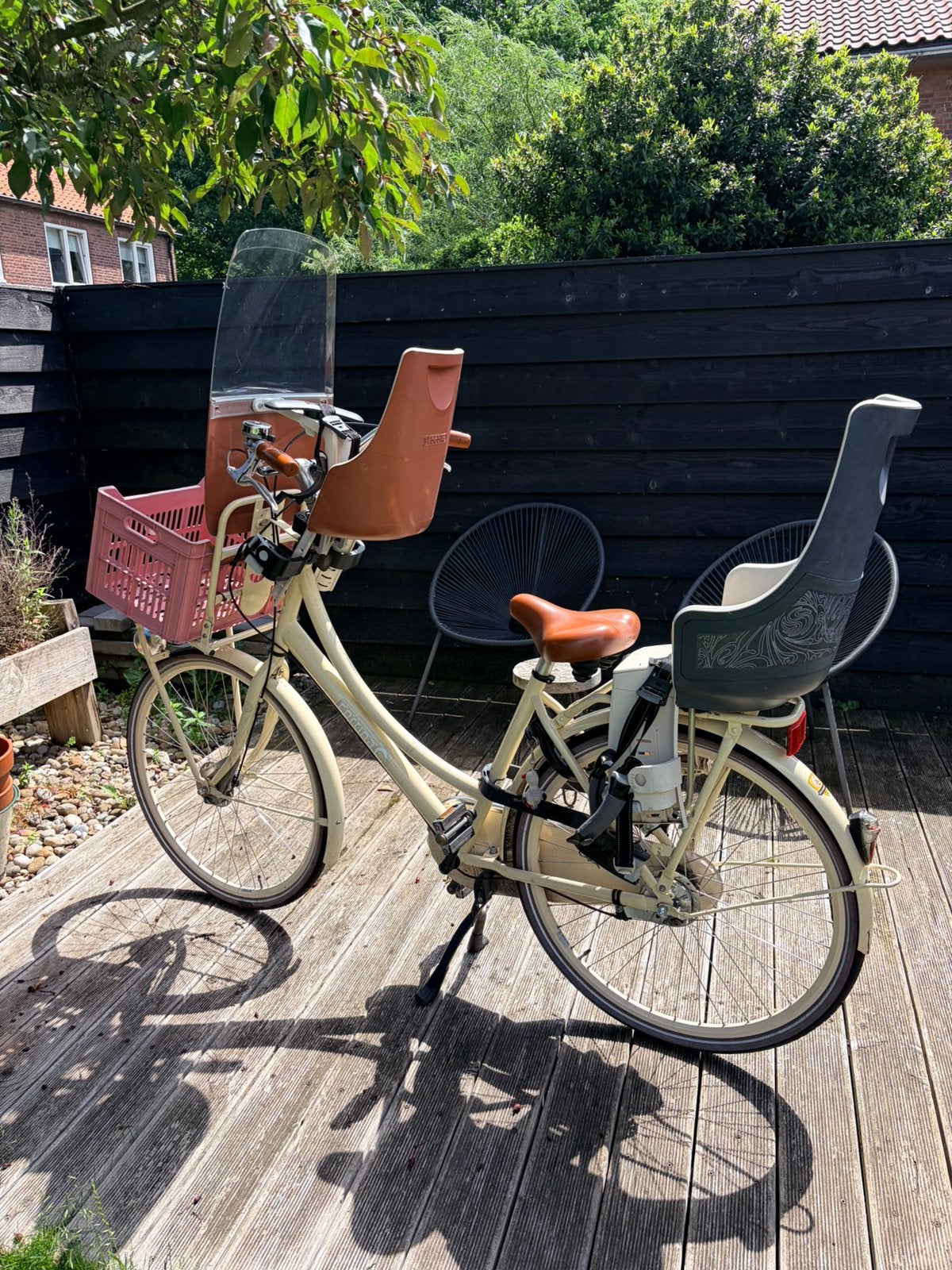 Cortina moederfiets 28inch incl kinderzitjes Bobike, Fietsen en Brommers, Fietsen | Dames | Moederfietsen, 2 zitjes, Gebruikt