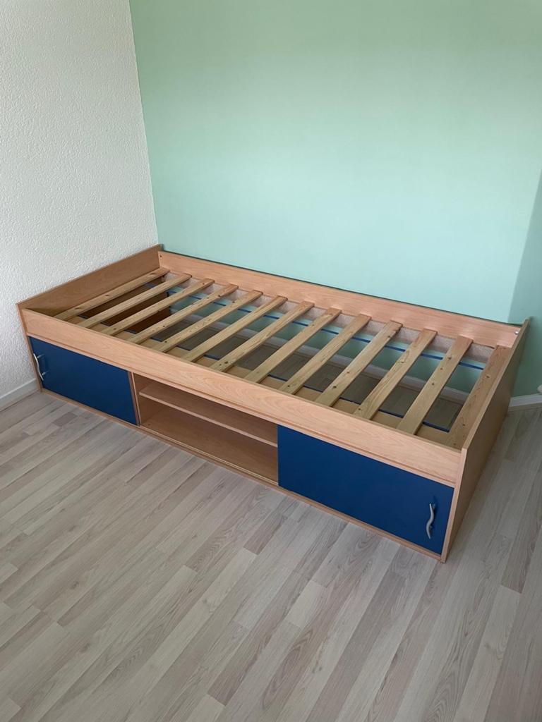 Eenpersoonsbed met opbergruimte, Ophalen, Gebruikt, 90 cm, Eenpersoons