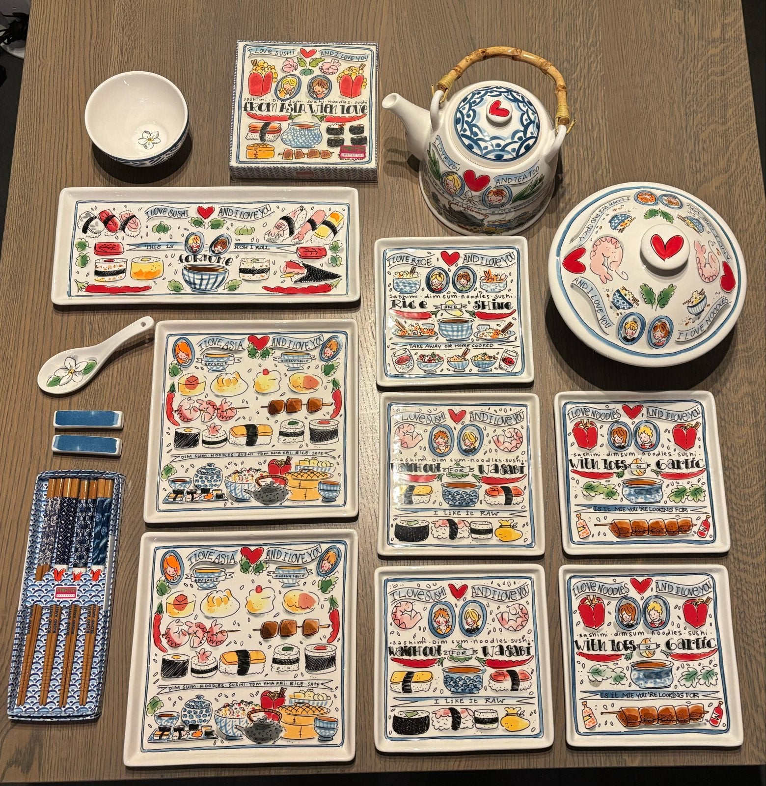 Blond Amsterdam Asia with love Servies - Complete Set, Huis en Inrichting, Aziatisch, Keramiek, Ophalen of Verzenden, Zo goed als nieuw