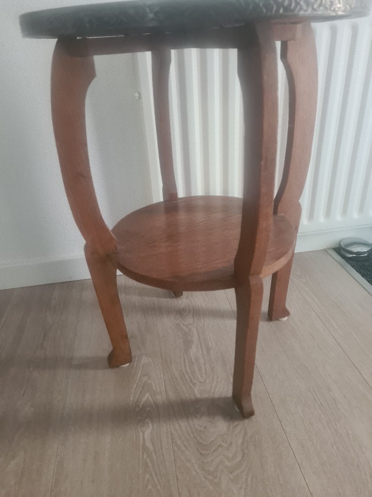 antiek rond tafeltje koperen blad, Antiek en Kunst, Antiek | Meubels | Tafels, Ophalen