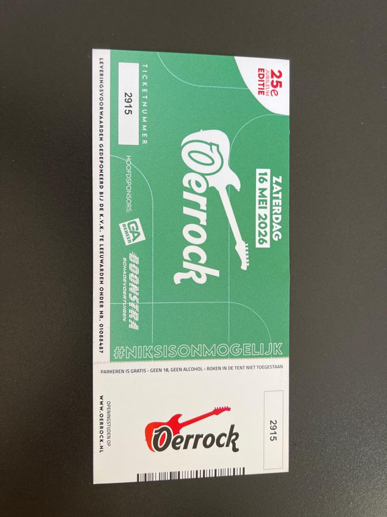 Oerrock zaterdag kaarten, Twee personen