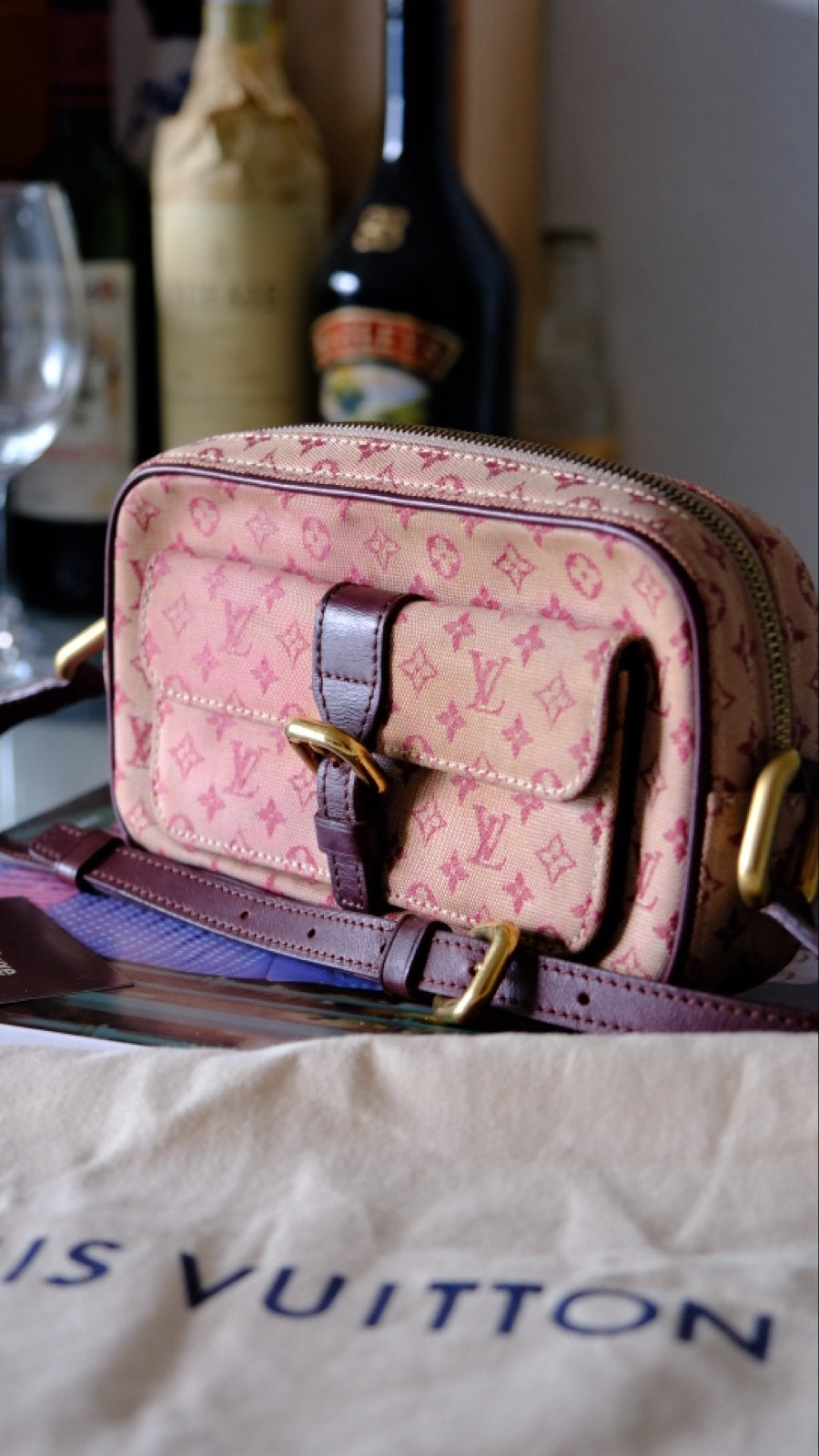 Louis Vuitton Mini Lin Juliette Schoudertasje, Ophalen of Verzenden, Gebruikt, Roze, Schoudertasje