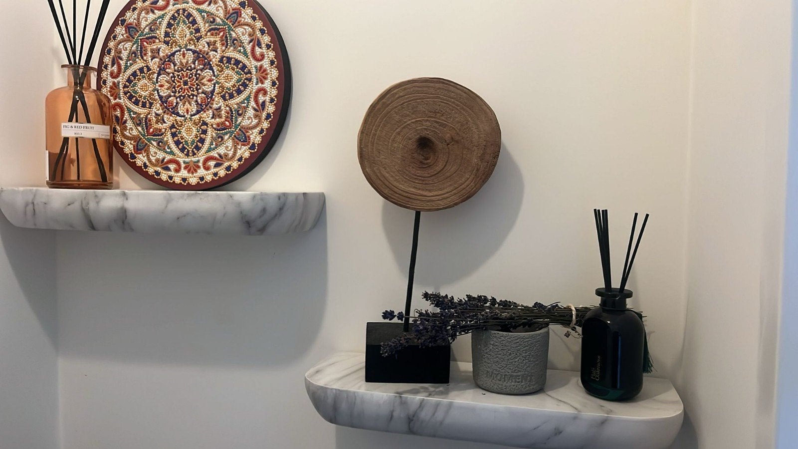 Marqant wanddecoratie - wit marmerlook - polyresin, Ophalen of Verzenden, Kunststof, Wit, Modern