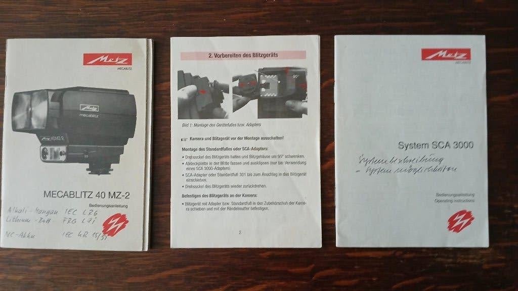 Metz mecablits 40MZ-2 manual, Verzenden, 1980 tot heden, Overige typen