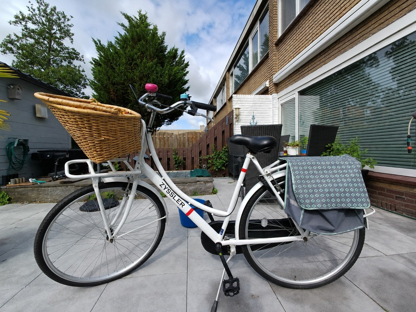 Zyssler Damesfiets met Mand en Fietstassen, Fietsen en Brommers, Fietsen | Dames | Damesfietsen, Velgrem, 50 tot 53 cm, Ophalen