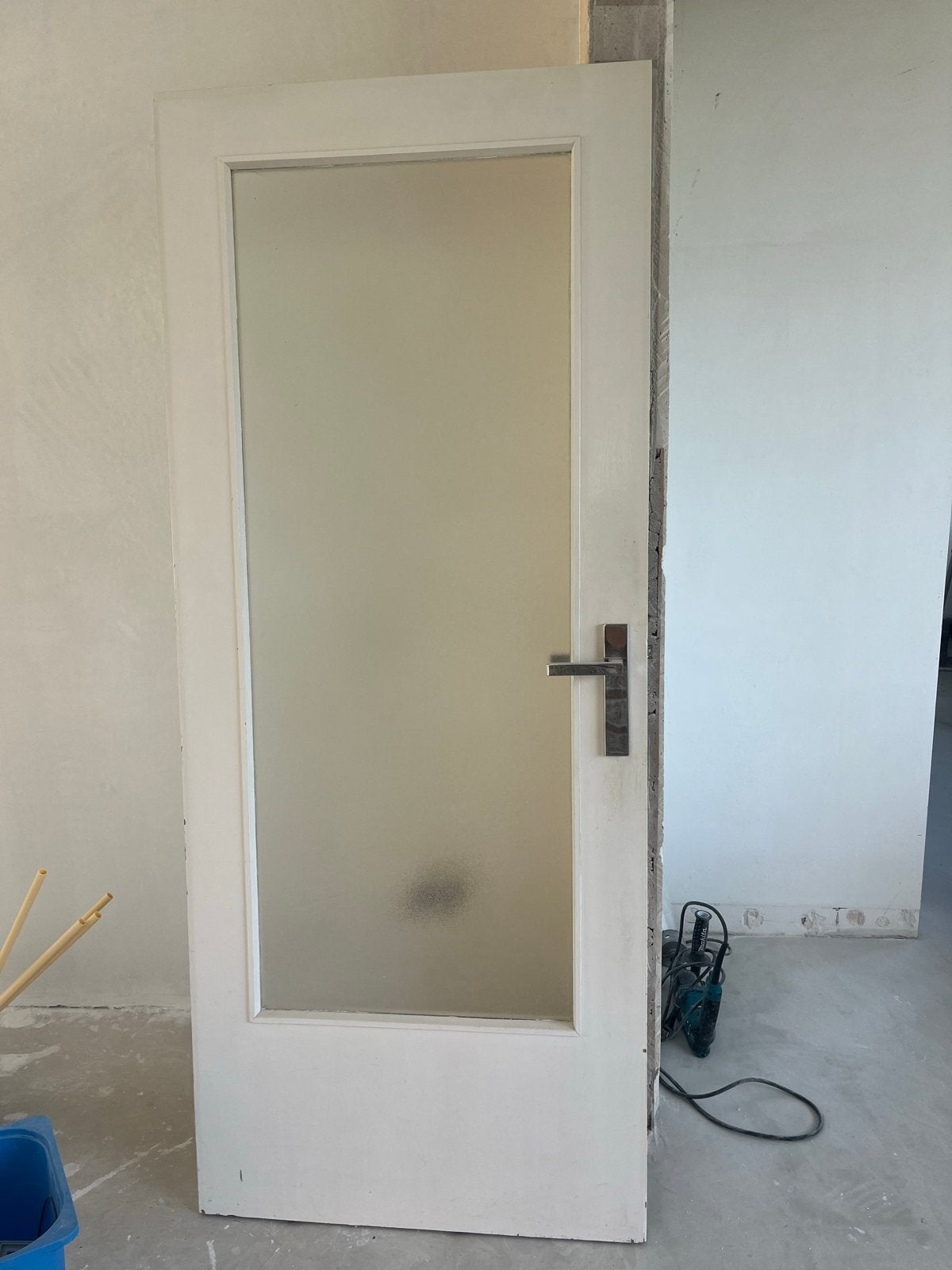Binnendeur invaldeur met melkglas (2 stuks), Ophalen, Gebruikt, 80 tot 100 cm, Binnendeur