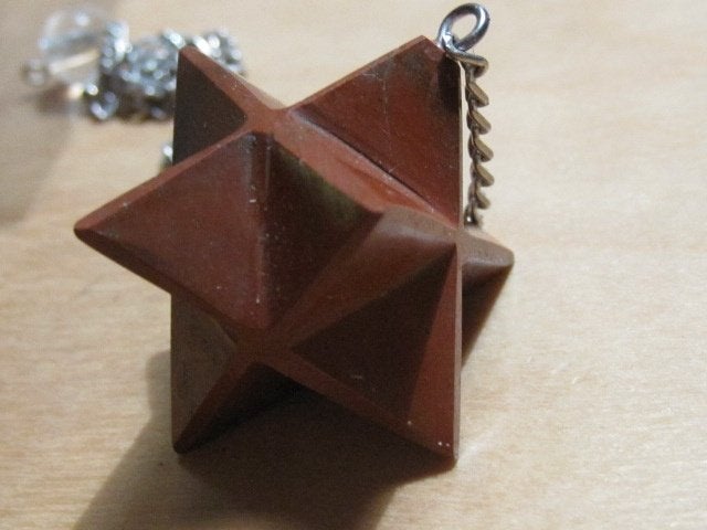 han. schitterende edelsteenpendel MERKABA (4), Verzenden, Nieuw, Steen of Mineraal, Met edelsteen