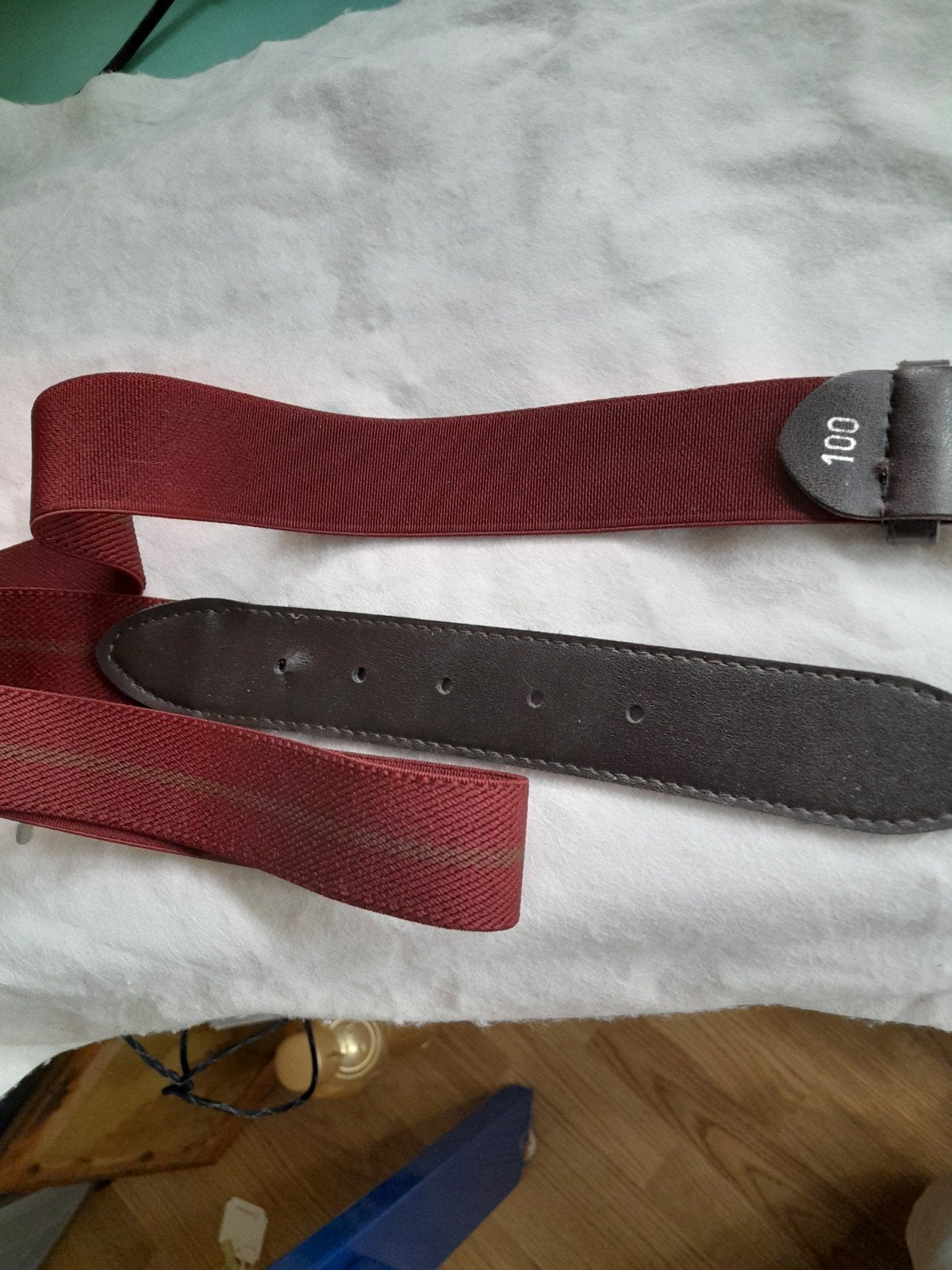 Heren riem - bordeauxrood - maat 100, 95 tot 105 cm, Onbekend, Echt leder, Ophalen of Verzenden