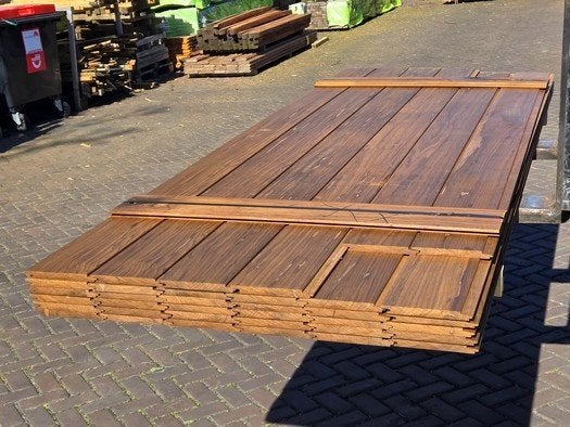 17.6 m2 Hardhouten rabat - nr: HP190, Ophalen, Planken, Nieuw, Hardhout