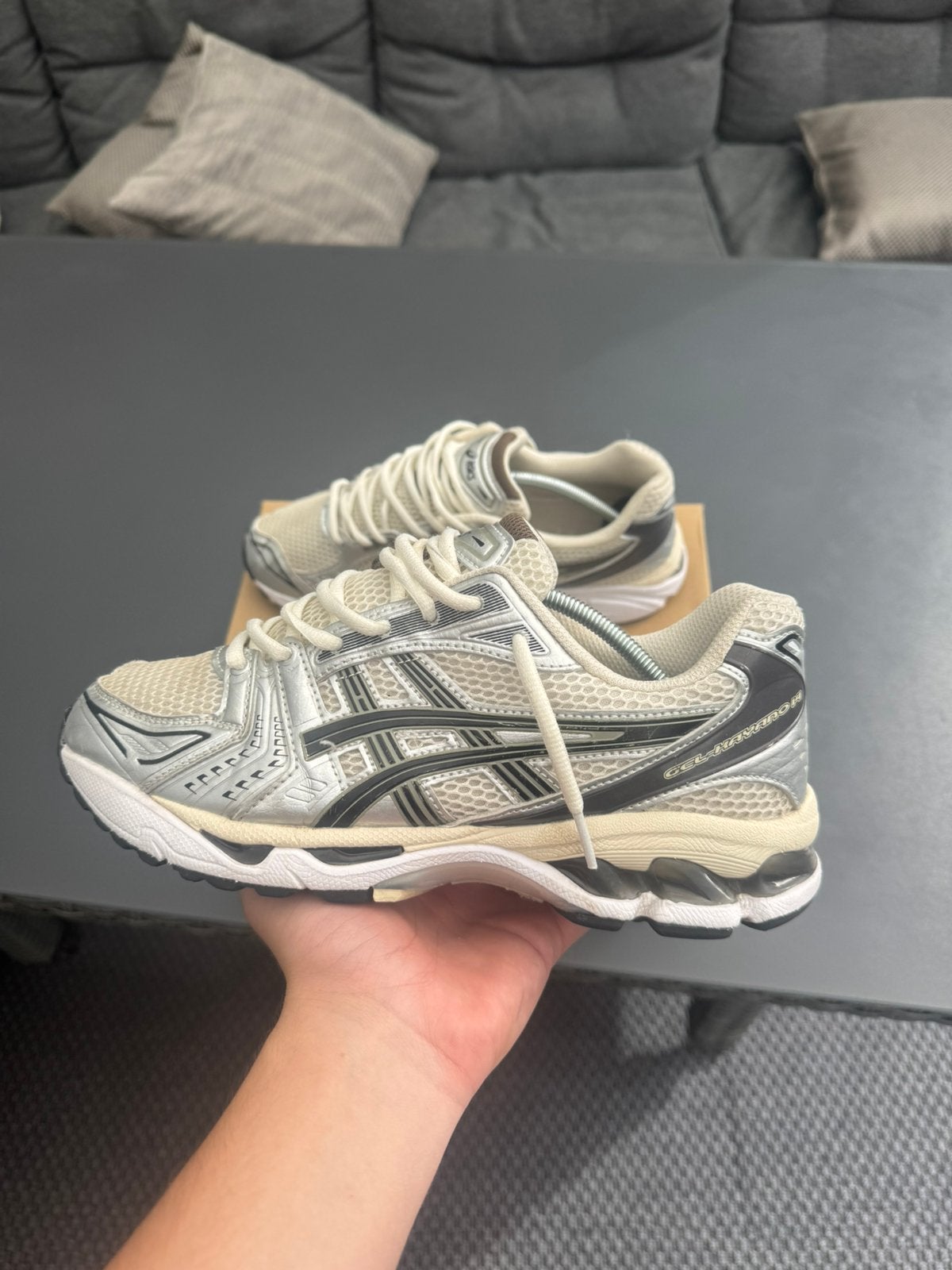ASICS  Gel - kayano 14 White Midnight., Wit, Ophalen of Verzenden, Sneakers of Gympen, Zo goed als nieuw