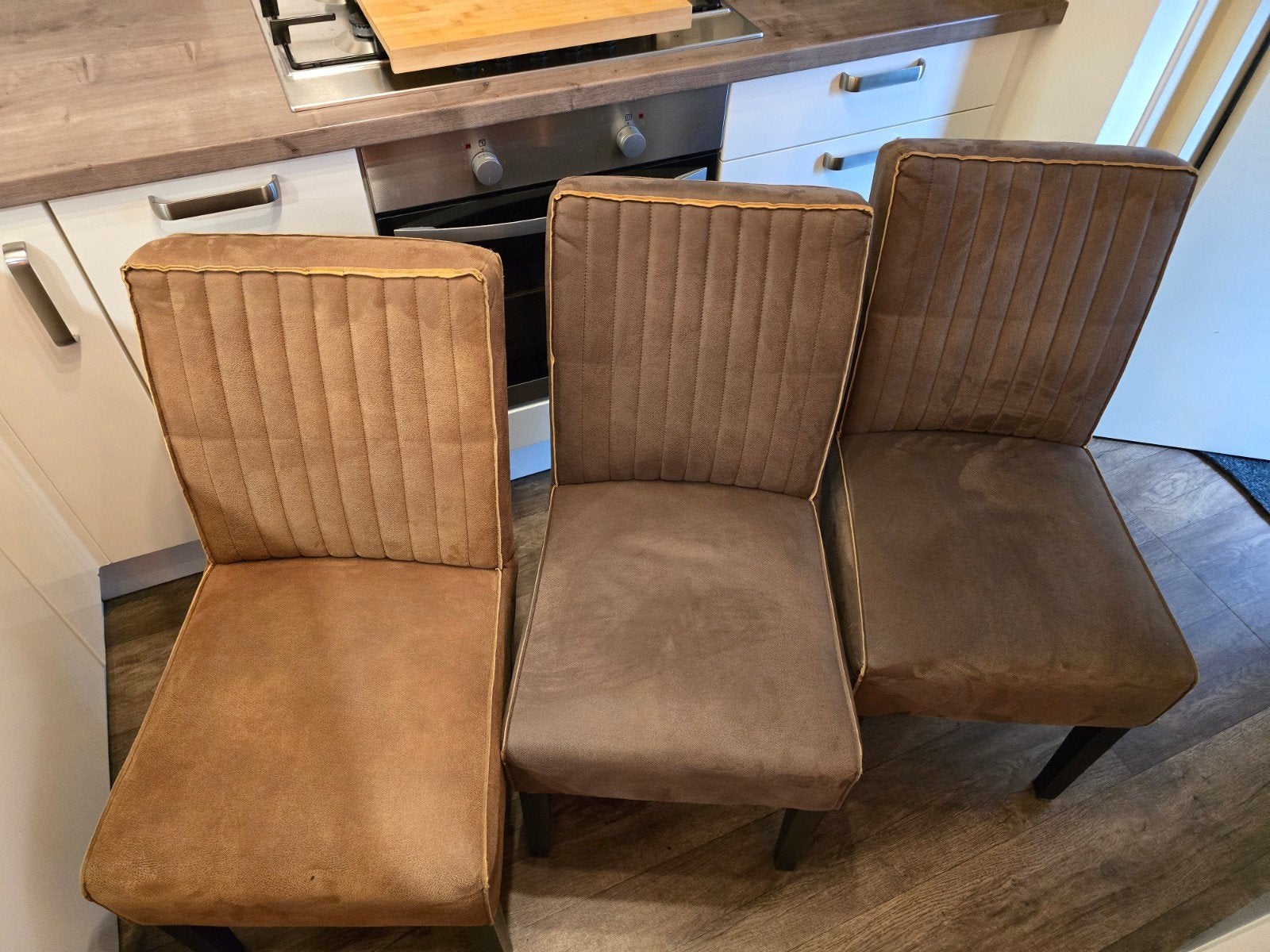 6 eetkamerstoelen nette staat stoelen 3x2, Huis en Inrichting, Ophalen, Gebruikt, Bruin, Landelijk klassiek