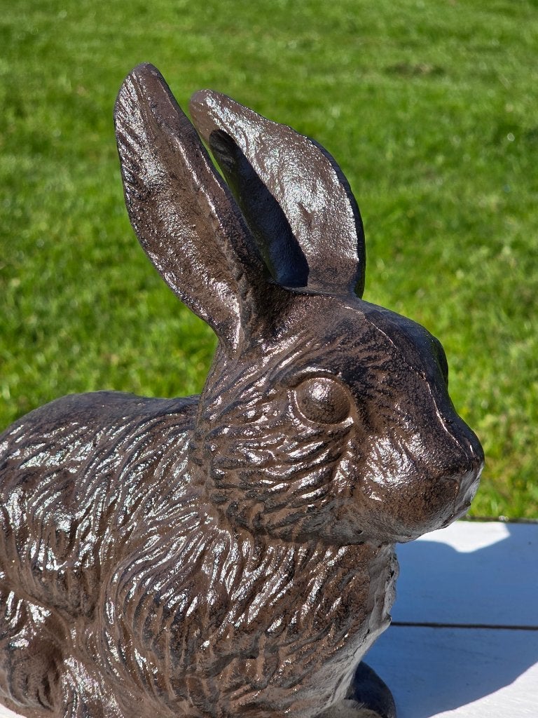 KONIJN / HAAS / GIETIJZER / tuinbeeld, Tuin en Terras, Dierenbeeld, Nieuw, Metaal, Info@huisentuindecoratiemarie.nl