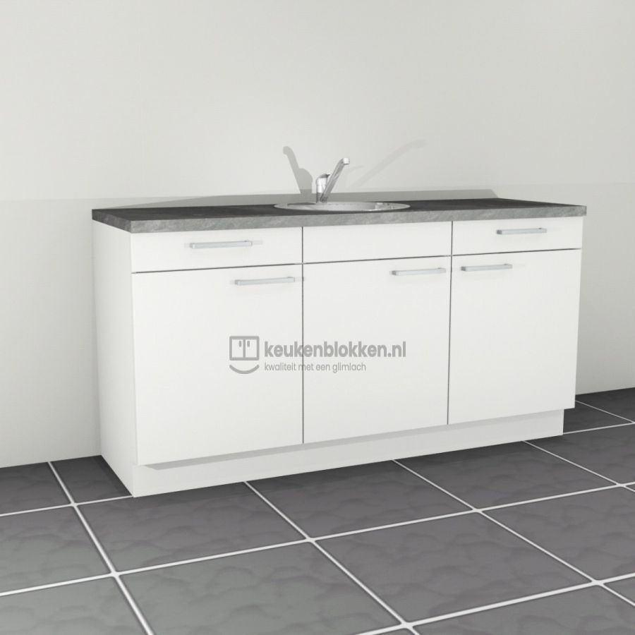 Nieuw alpine wit keukenblok 1.80m, spoelbak, op voorraad !!, Ophalen, Wit, 150 tot 200 cm, Nieuw