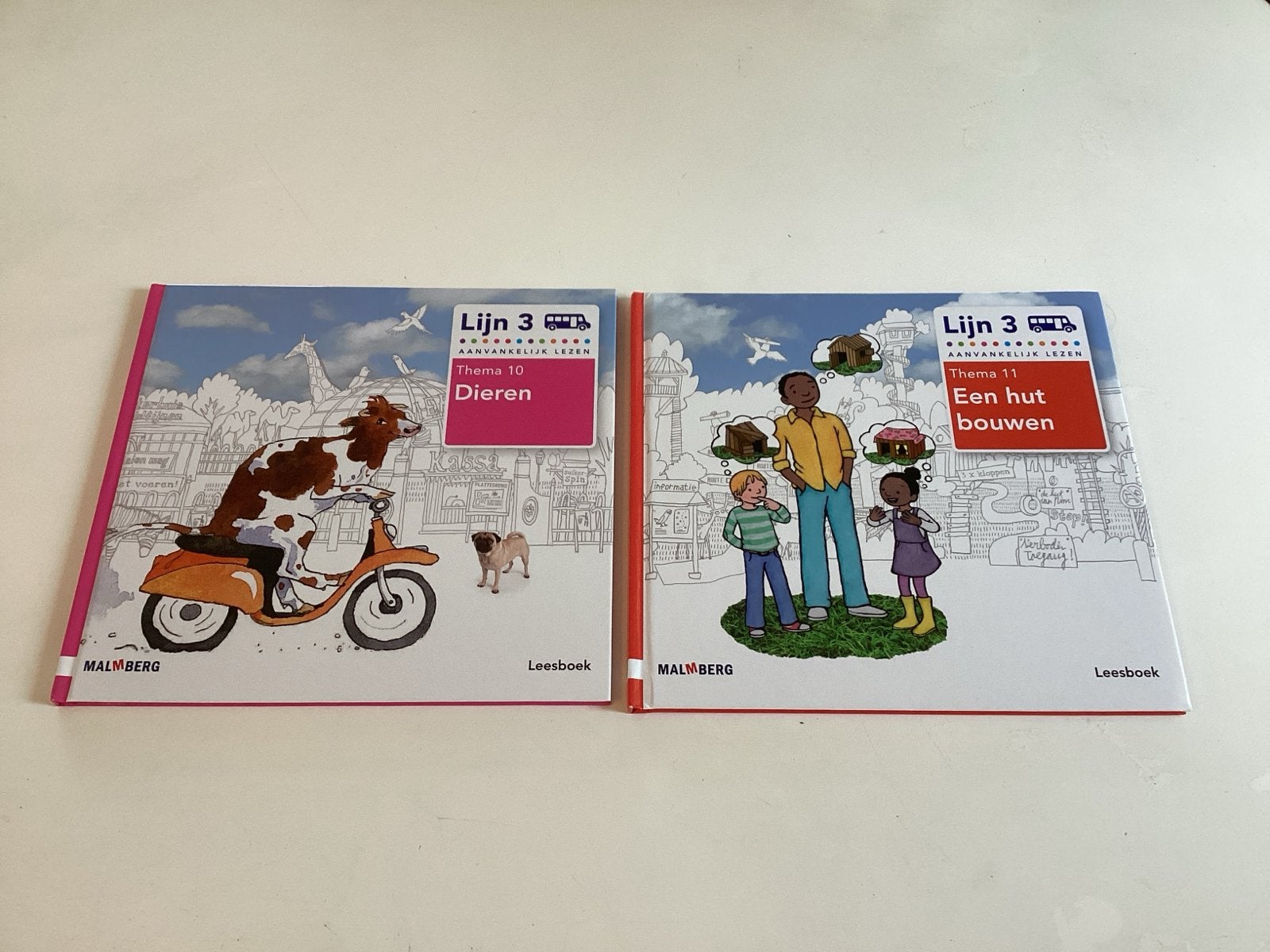 Lijn 3 Leesboeken - Thema 10 Dieren & Thema 11 Hut Bouwen, Ophalen of Verzenden, Zo goed als nieuw, Overige niveaus, Nederlands